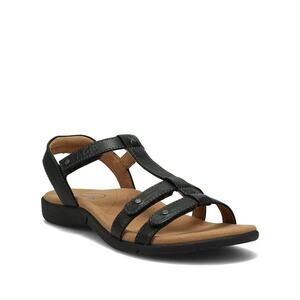 Taos Footwear Women's Trophy 2 Strappy Black Leather Sandal Women’s 6 NEW